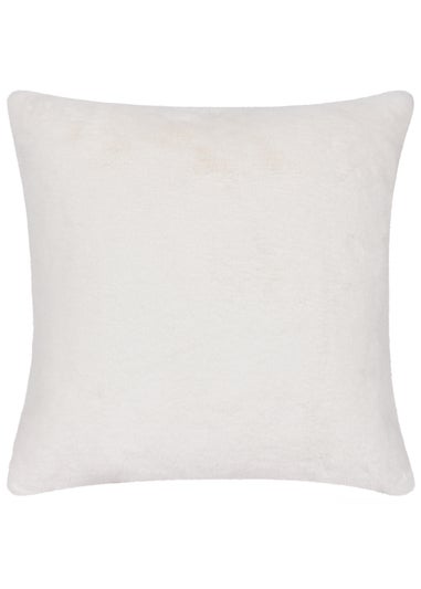 Heya Home Cozee Check Faux Fur Filled Cushion  (50 x 50 x 8 cm)