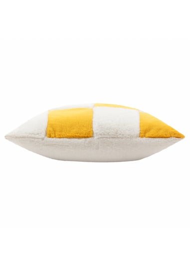 Heya Home Cozee Check Faux Fur Filled Cushion  (50 x 50 x 8 cm)