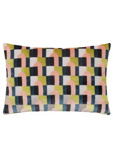 Paoletti Keela Cut Velvet Filled Cushion (35 x 50 x 8 cm)