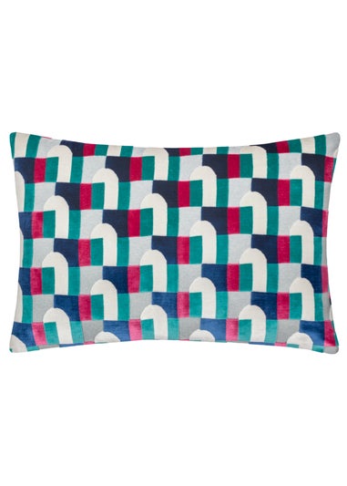 Paoletti Keela Cut Velvet Filled Cushion (35 x 50 x 8 cm)