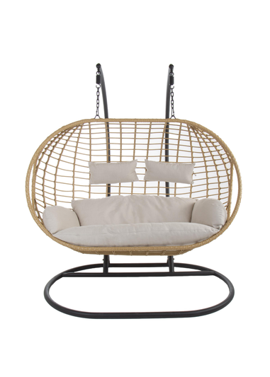 Charles Bentley Double Natural Hanging Swing Chair Seat (H196 x D117 x W167cm)