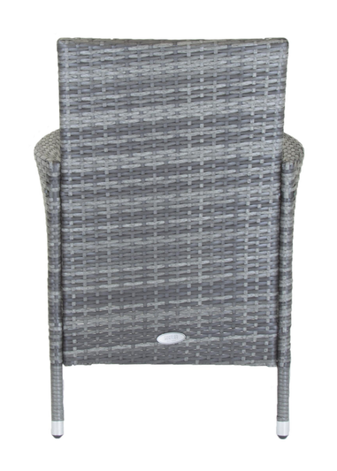 Charles Bentley Garden Outdoor Pair of Rattan Grey Dining Chairs (H86 x W60 x D60cm)