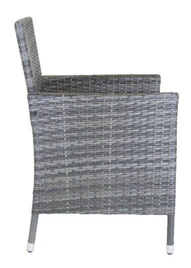 Charles Bentley Garden Outdoor Pair of Rattan Grey Dining Chairs (H86 x W60 x D60cm)