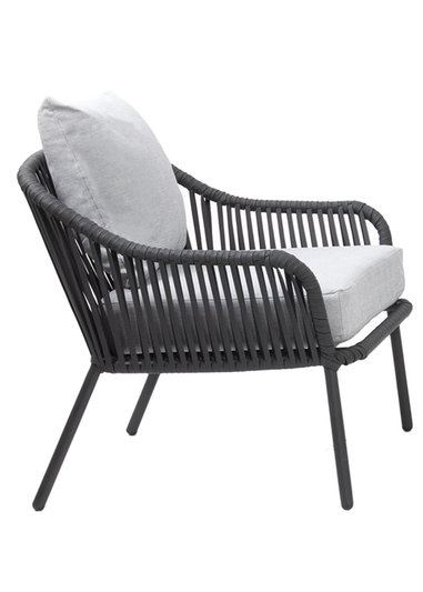 Charles Bentley Rope and Metal Black & Grey Lounge Set (4 Seater)