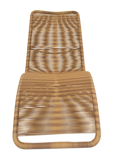Charles Bentley Zanzibar Sun Lounger Bed Natural Sunbed Seat Garden Rattan (H76 x L59 X W161cm)