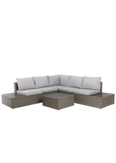 Charles Bentley Rattan & Polywood Grey Corner Lounge Set (5 Seater)