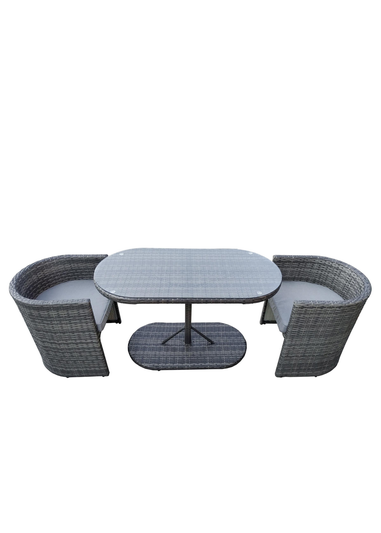 Charles Bentley St Tropez Rattan Grey Bistro Set (2 Seater)