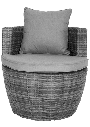 Charles Bentley Rattan Stacking Outdoor Patio Grey Furniture Set (3 Piece)