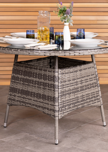 Charles Bentley Garden Outdoor Rattan Grey Dining Set (4 Piece)