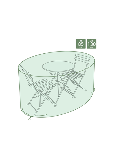 Charles Bentley Small Furniture Bistro Set Green Cover (Dia. 130 x H85cm)