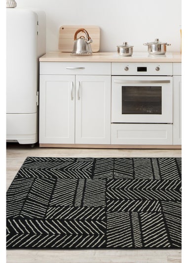 Homemaker Compass Black Geo Line Rug