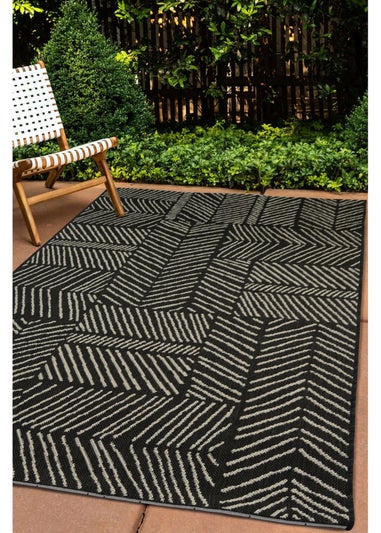 Homemaker Compass Black Geo Line Rug