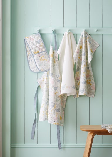 Catherine Lansfield Cottage Friends Cotton Kitchen Tea Towel Pack of 4 (50x75cm)