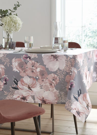 Catherine Lansfield Dramatic Floral Cotton Table Cloth (137x229cm)