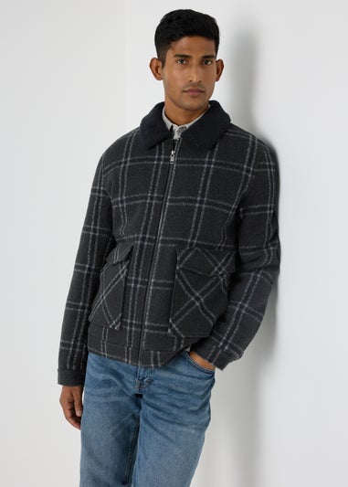 Grey Check Trucker Jacket