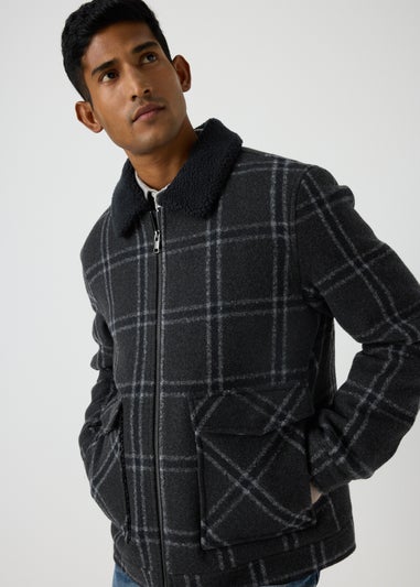 Grey Check Trucker Jacket