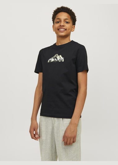 Jack & Jones Black Mountain Logo T-Shirt