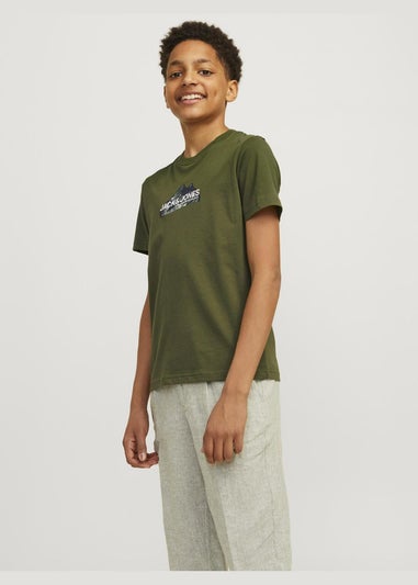 Jack & Jones Kids Green Mountain Logo T-Shirt (6-16yrs)