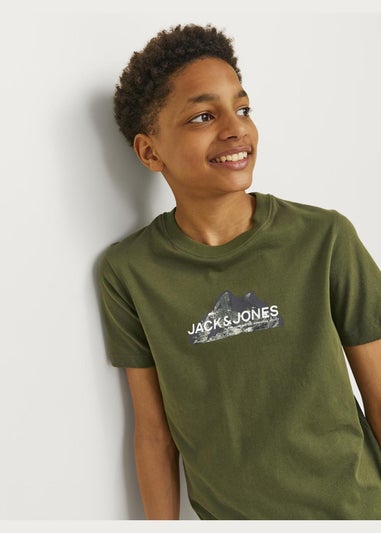 Jack & Jones Kids Green Mountain Logo T-Shirt (6-16yrs)