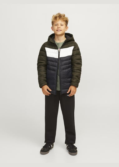 Jack & Jones Kids Black Panel Puffer Jacket (8-16yrs)