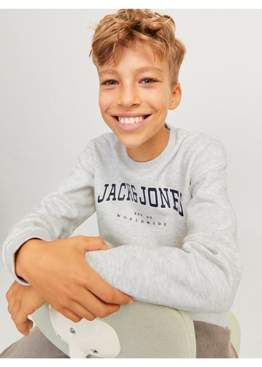 Jack & Jones Kids Grey Varsity Sweatshirt (8-16yrs)