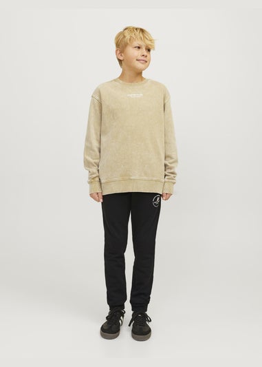 Jack & Jones Kids Black Jogging Bottoms (8-16yrs)