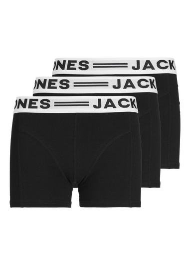 Jack & Jones 3 Pack Kids Black Trunks