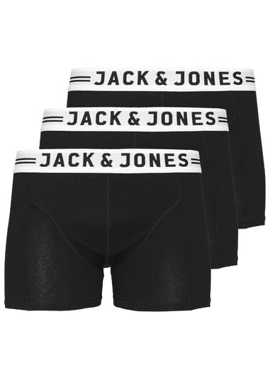 Jack & Jones 3 Pack Kids Black Trunks