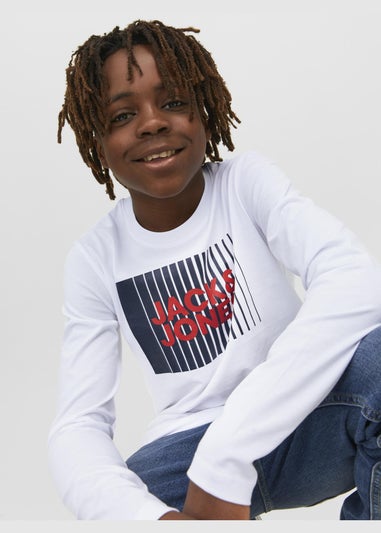 Jack & Jones Kids White Long Sleeve T-Shirt (8-16yrs)