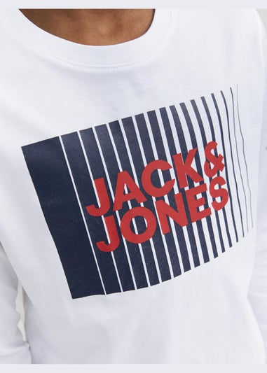 Jack & Jones Kids White Long Sleeve T-Shirt (8-16yrs)