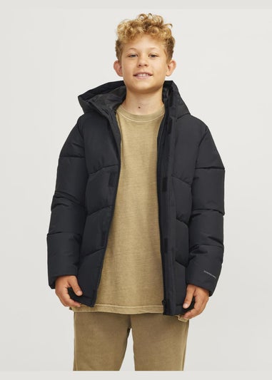 Jack & Jones Kids Black Puffer Jacket (6-16yrs)