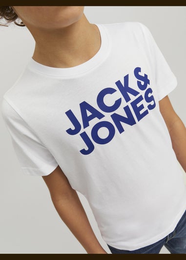 Jack & Jones 2 Pack Kids White Logo T-Shirt (8-16yrs)