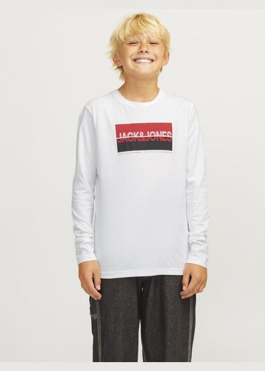 Jack & Jones Kids White Long Sleeve T-Shirt (8-16yrs)