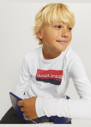 Jack & Jones Kids White Long Sleeve T-Shirt (8-16yrs)