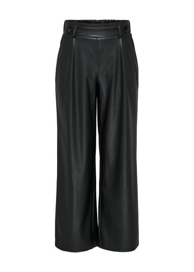 JDY Black Leather Look Trousers