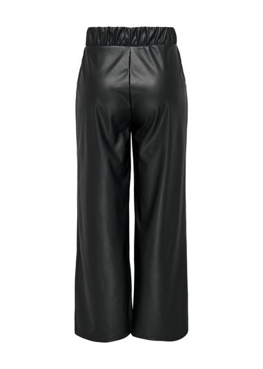 JDY Black Leather Look Trousers