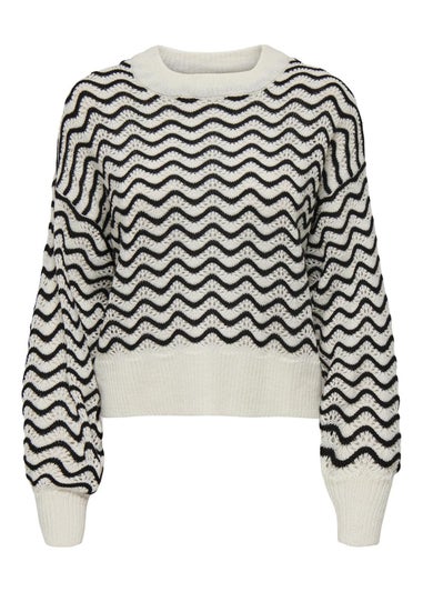 JDY Cream Knit Patterned Jumper