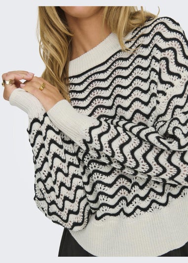 JDY Cream Knit Patterned Jumper