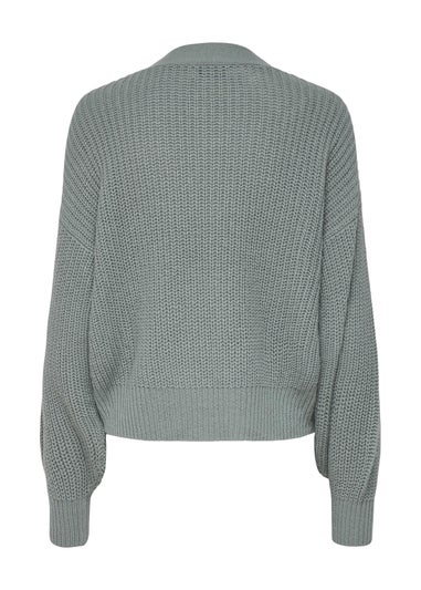 JDY Grey Rib Knitted Cardigan