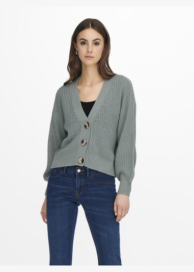 JDY Grey Rib Knitted Cardigan