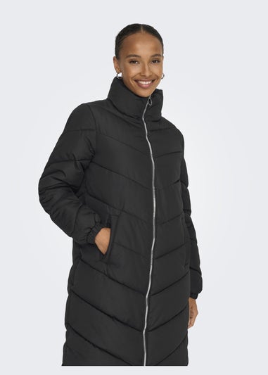 JDY Black Padded Midi Jacket