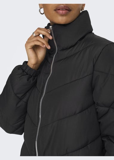 JDY Black Padded Midi Jacket