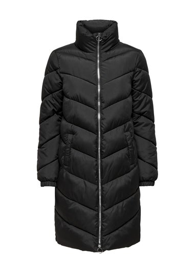 JDY Black Padded Midi Jacket