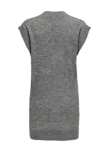 Grey V Neck Jumper Dress