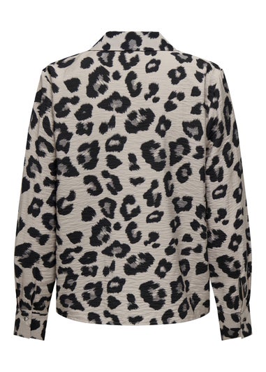 JDY Beige Animal Satin Shirt