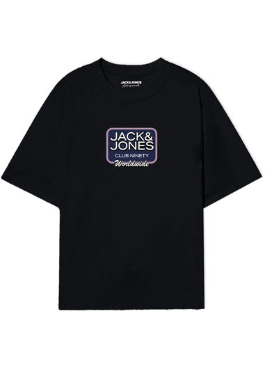 Jack & Jones Boys Black Logo T-Shirt (8-16yrs)