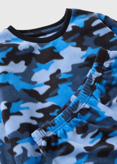 Boys Blue Camo Fleece Pyjama Set (7-13yrs)