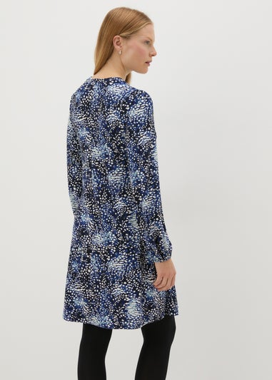 Navy Patterned Mini Dress