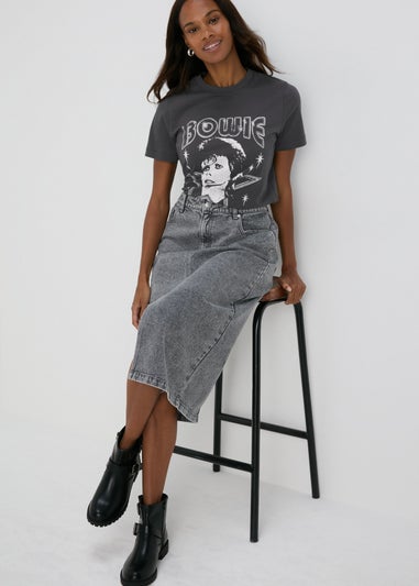 Grey Bowie Graphic T-Shirt