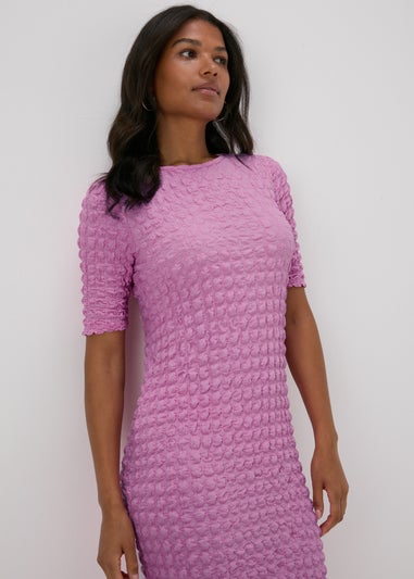 Pink Hyper Texture Midi Dress